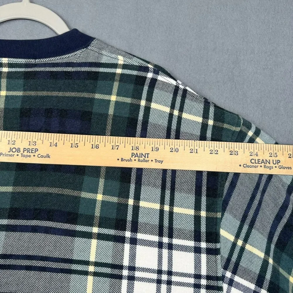 VTG Nautica Fleece Pullover Sweater Men XL Plaid 90s Sweatshirt Golf Embroidered
